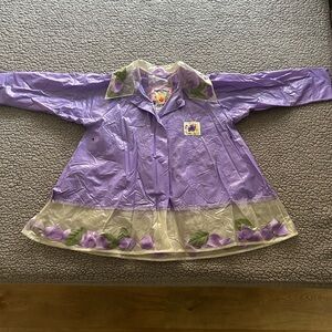 Charming Purple Floral Kids Raincoat